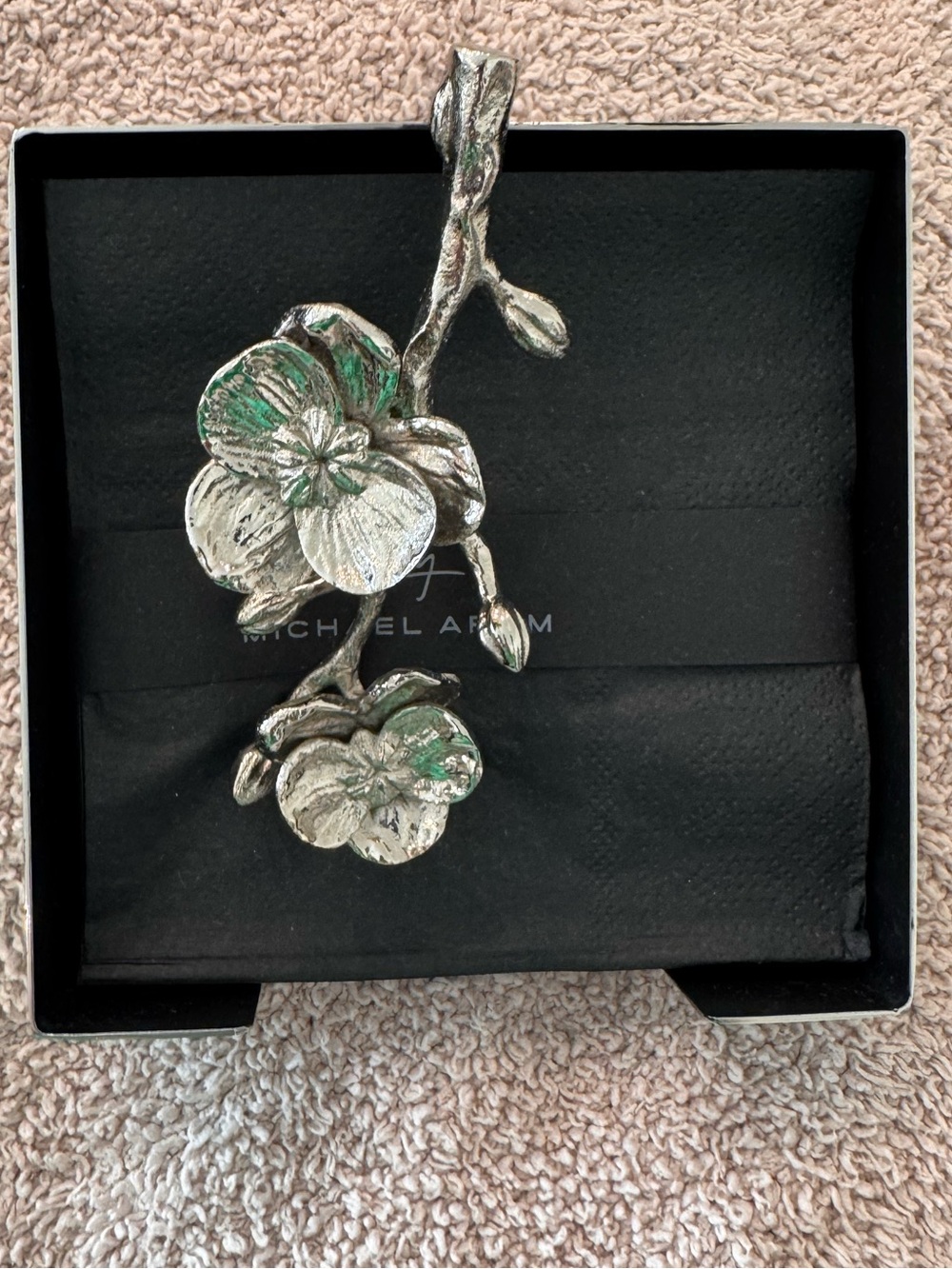 Michael Aram White Orchid Napkin Holder NEW